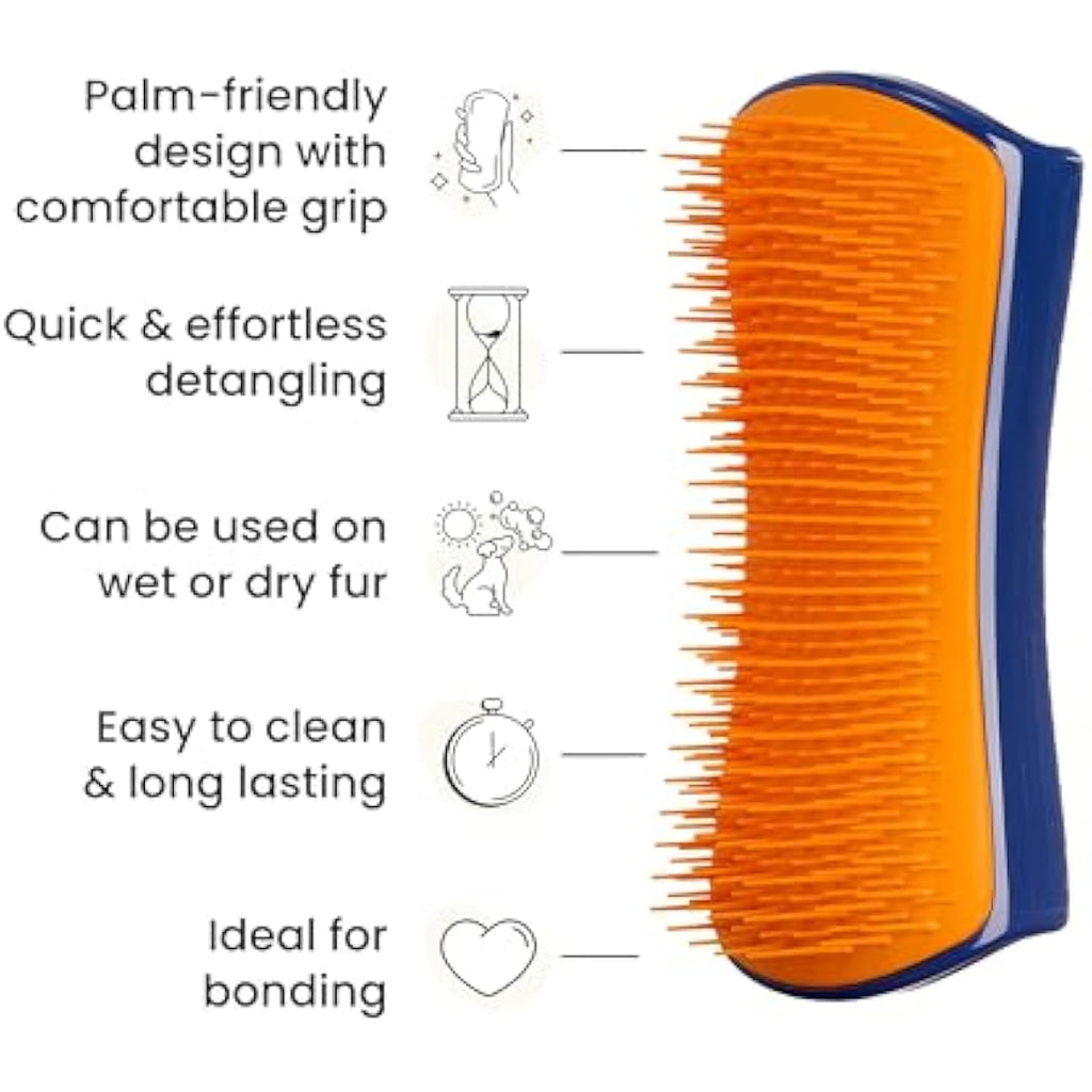 Tangle Teezer | Pet Teezer | Detangling and Dog Grooming Brush | Dry Brush or Dog Bath Brush | Navy & Orange
