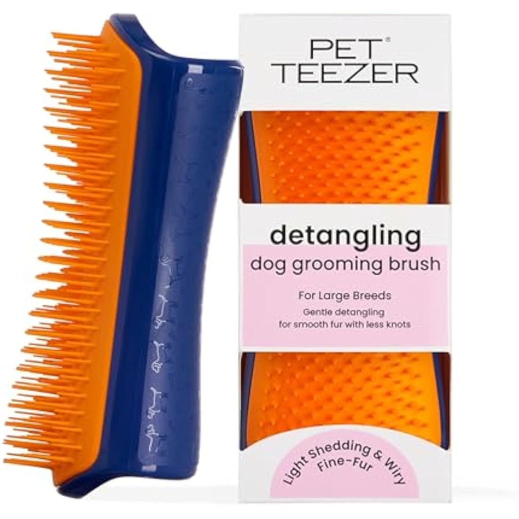 Tangle Teezer | Pet Teezer | Detangling and Dog Grooming Brush | Dry Brush or Dog Bath Brush | Navy & Orange