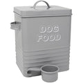 Lesser & Pavey New Sweet Home Dog Food tin with Scoop, Metal, Grey, 18 x 15 x 25 cm