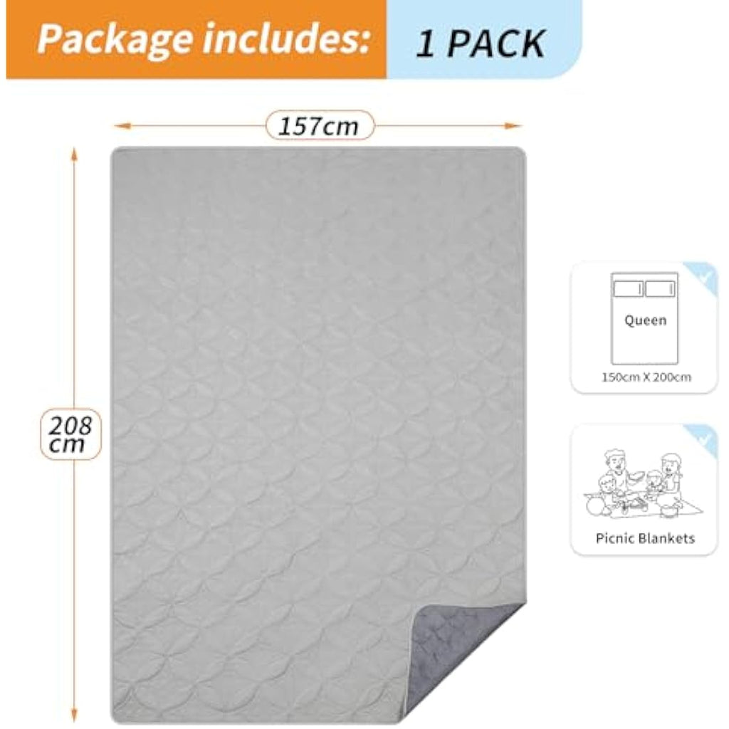 PICK FOR LIFE Waterproof Dog Blanket For Bed, 157×208cm Dog Blankets Washable Soft Reversible Puppy Blankets Anti Scratches Dirty for Bed Sofa Furniture (Light/Dark Grey)
