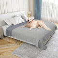 PICK FOR LIFE Waterproof Dog Blanket For Bed, 157×208cm Dog Blankets Washable Soft Reversible Puppy Blankets Anti Scratches Dirty for Bed Sofa Furniture (Light/Dark Grey)