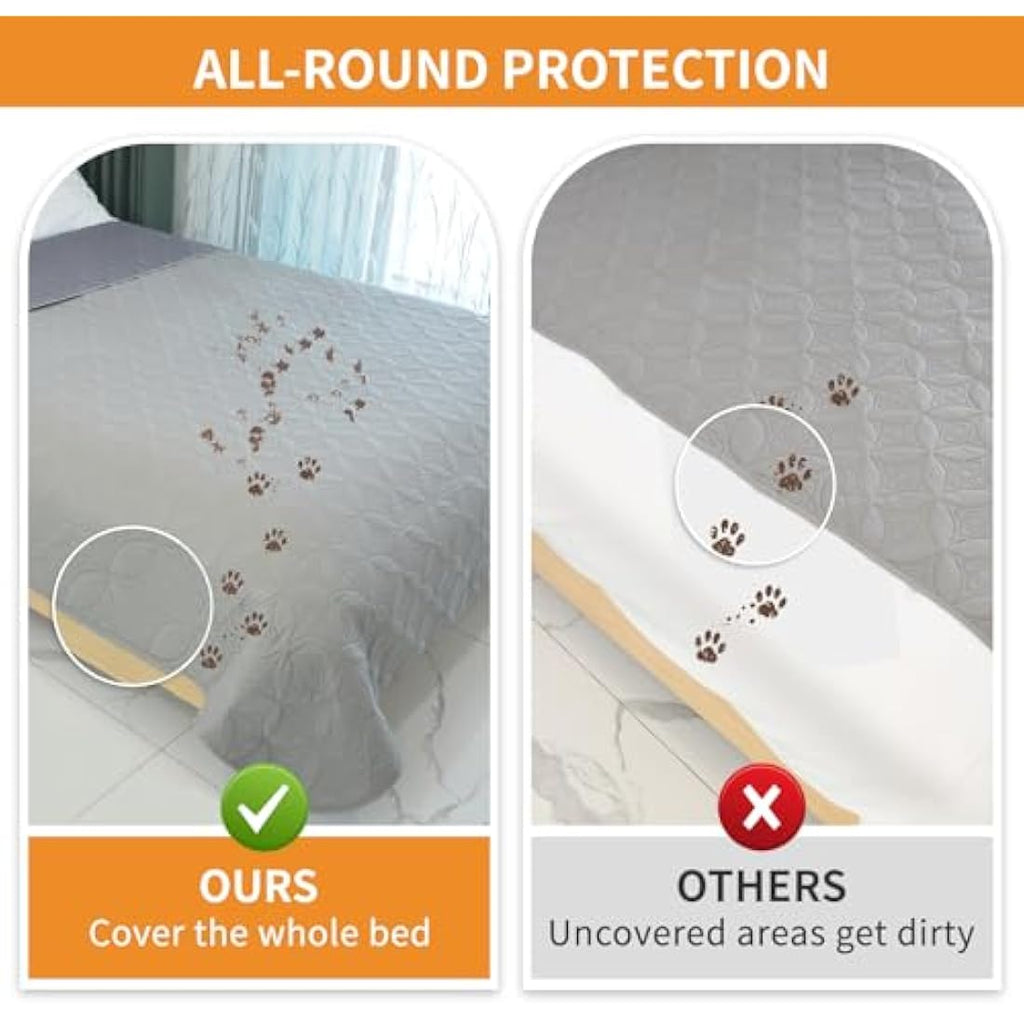 PICK FOR LIFE Waterproof Dog Blanket For Bed, 157×208cm Dog Blankets Washable Soft Reversible Puppy Blankets Anti Scratches Dirty for Bed Sofa Furniture (Light/Dark Grey)