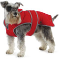 Ancol Muddy Paws All Weather Stormguard Dog Puppy Coat Poppy Red - Waterproof Pet Jacket with Fleece Lining & Chest Protector - Elasticated Neck & Leg Straps - 60 cm Length up to 86 cm Girth - XL
