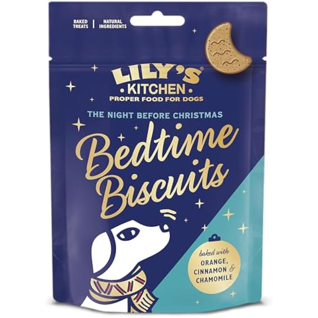 Lily’s Kitchen Christmas Bedtime Biscuits with Natural Ingredients - Adult Dog Treats Packet (8 Packs x 80g)