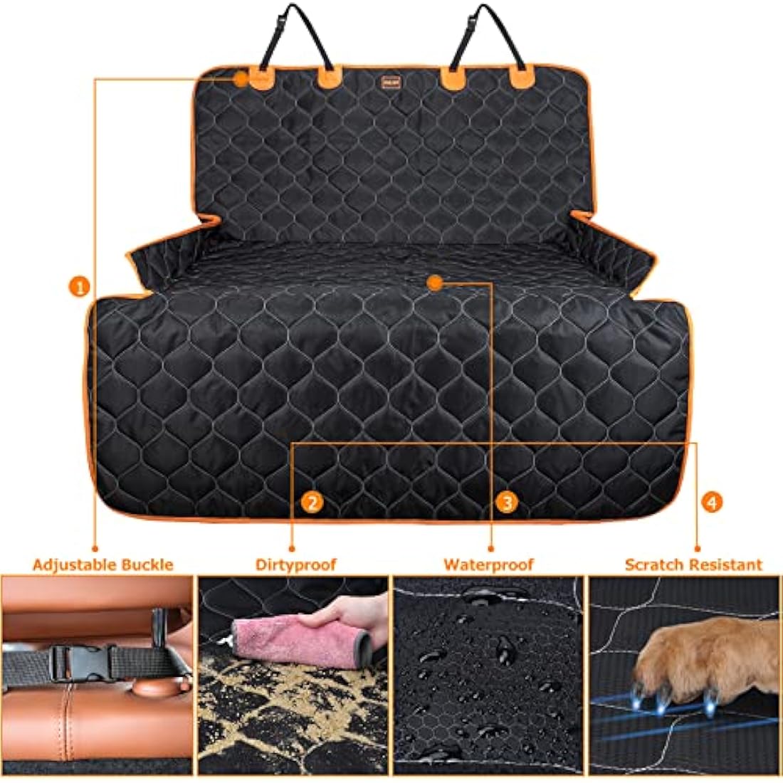 JOEJOY Car Boot Liners for Dogs - Upgrade Car Boot Protector for Dogs Nonslip Boot Cover- Waterproof Dog Seat Cover for Truck SUV Bumper Protection