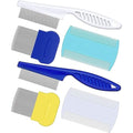 AOSEA 6 Pieces Flea Comb for Cats Dogs Lice Combs Fine Tooth Comb Grooming Set Remove Float Hair Tear Marks Tick Removal Tool,White