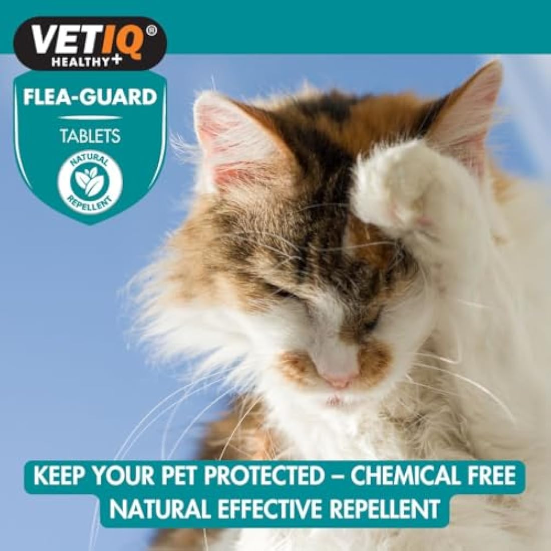 VETIQ Flea-Guard Tablets For Cats & Dogs, a Natural Repellent Keeps Pets Free From Fleas, Ticks & Mosquitoes, Contains Yeast, Zinc, B Vitamins & Garlic, 90 Tablets (Pack of 1)