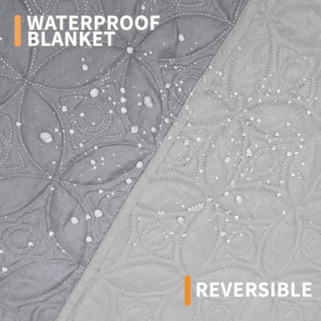 PICK FOR LIFE Waterproof Dog Blanket For Bed, 157×208cm Dog Blankets Washable Soft Reversible Puppy Blankets Anti Scratches Dirty for Bed Sofa Furniture (Light/Dark Grey)