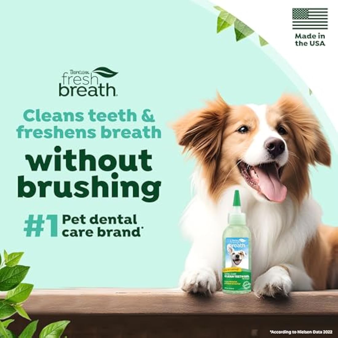 TropiClean Fresh Breath Dog Teeth Cleaning Gel - No Brushing Dental Care - Breath Freshener Oral Care - Complete Dog Teeth Cleaning Solution - Helps Remove Plaque & Tartar, Original, 118ml