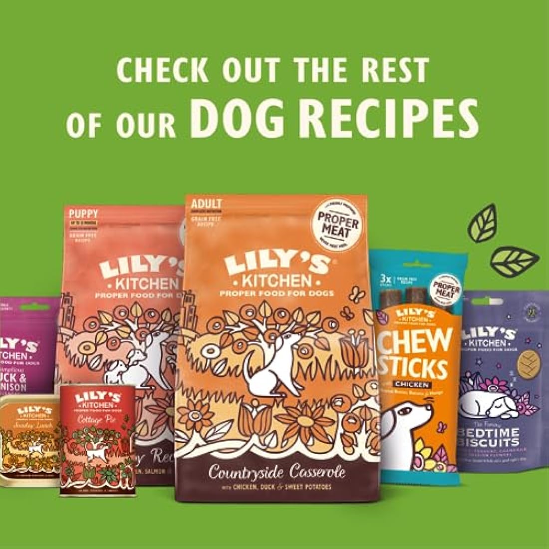 Lily’s Kitchen Christmas Bedtime Biscuits with Natural Ingredients - Adult Dog Treats Packet (8 Packs x 80g)