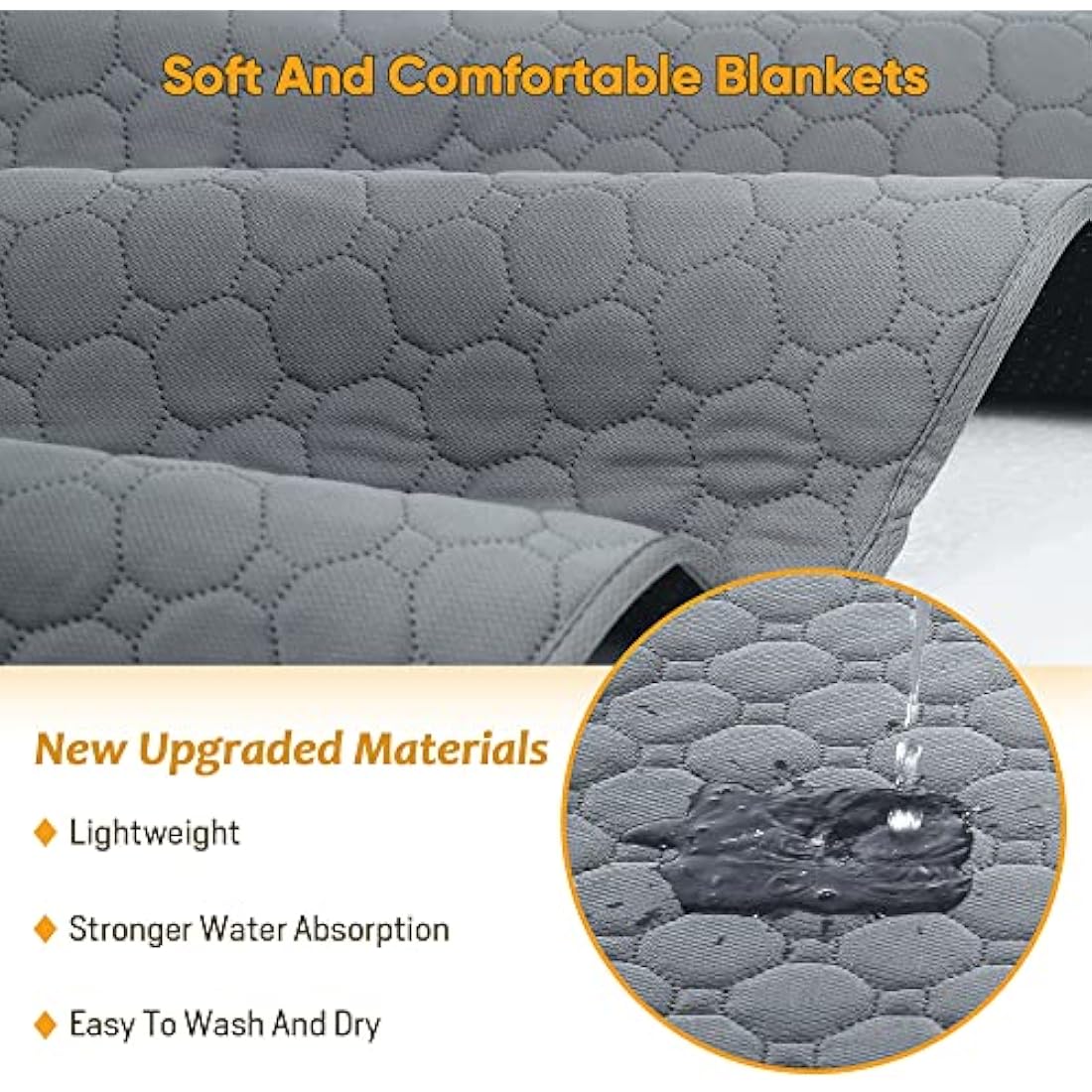 Reusable Dog Training Pads, 2 Pack Washable puppy training pads, Super Absorbent Waterproof Dog Mat Pee Pads for Dogs, Fast Drying Training Pads for Home, Car, Travel (120cm*90CM)