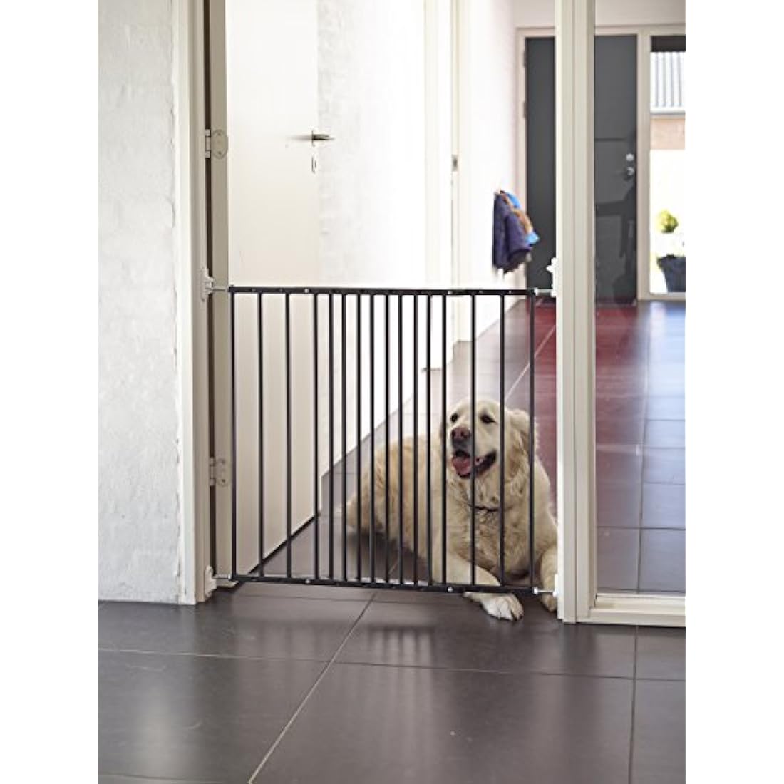 Scandinavian Pet Design Extendable Dog Gate, 62.5-106.8 cm/24.6-42 inches wide, 72 cm high, Extendable Stair Gate/Pet Gate/Safety Gate, Metal, Black, Made in Denmark