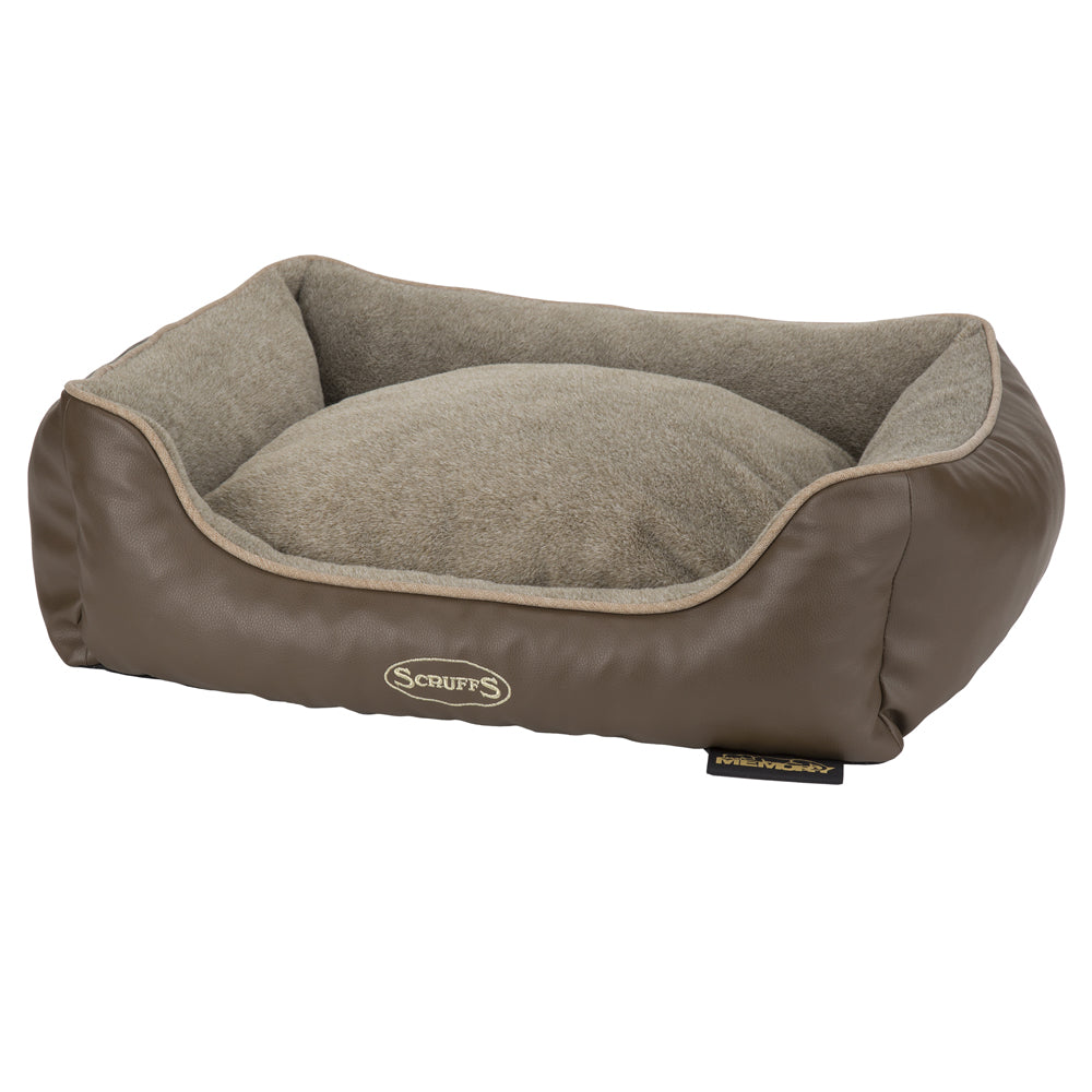 Chateau Memory Foam Orthopaedic Box Dog Bed (Dove, Latte) by Scruffs