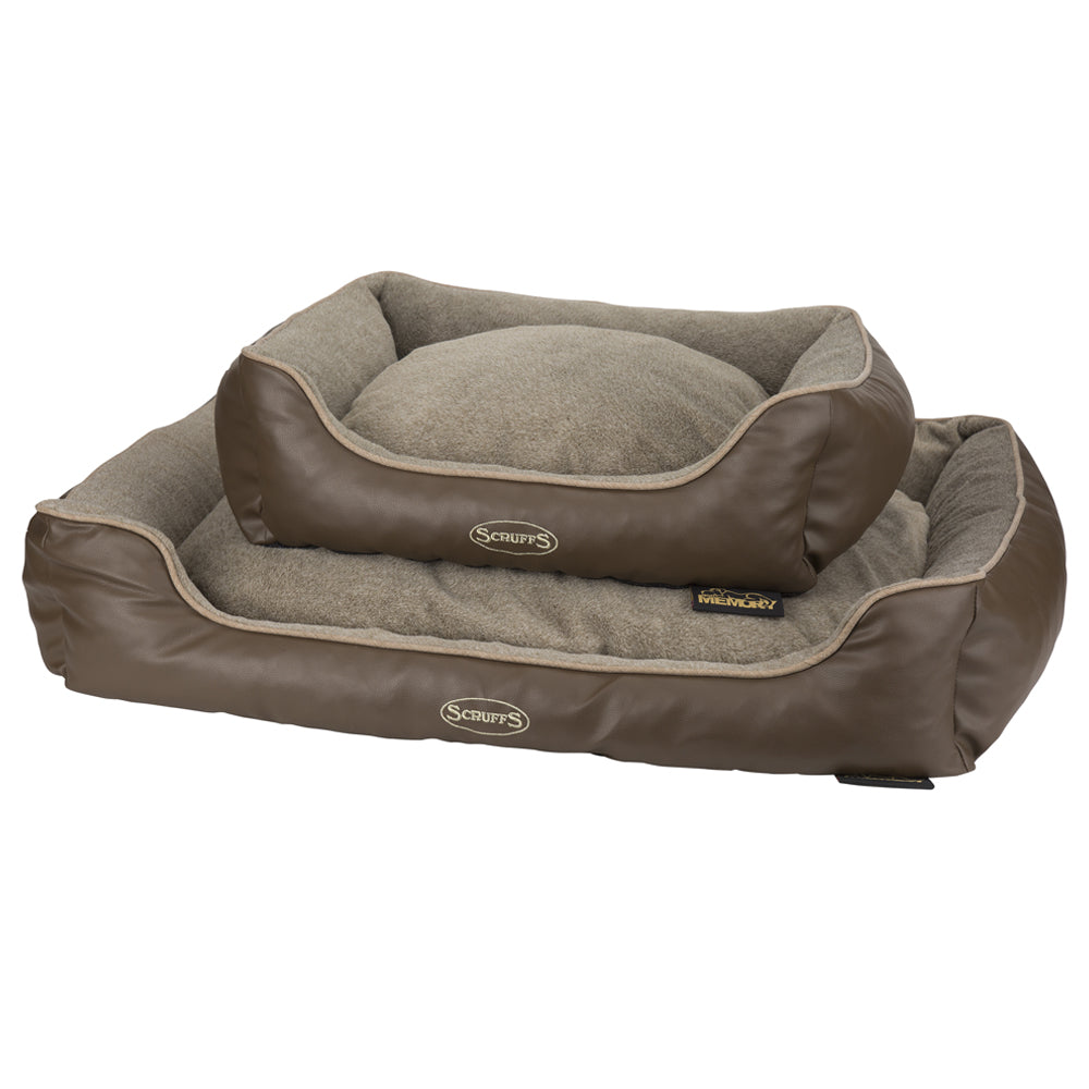 Chateau Memory Foam Orthopaedic Box Dog Bed (Dove, Latte) by Scruffs