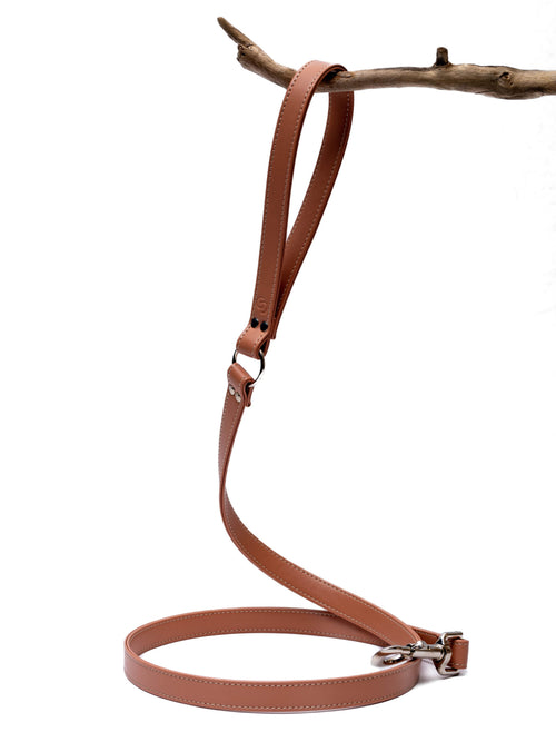 Blush Pink Dog Lead (Vegan Apple Leather) – by Skylos Collective-1