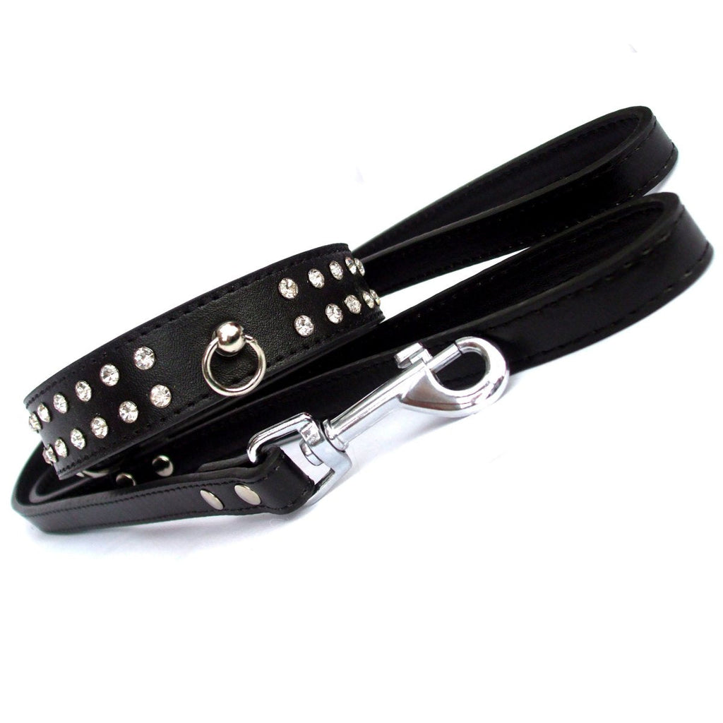 Diamante Collar Lead Set - Black