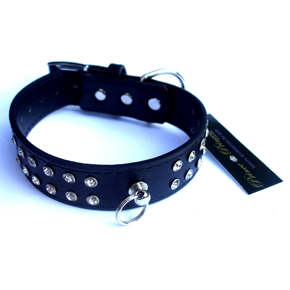 Diamante Collar Lead Set - Black