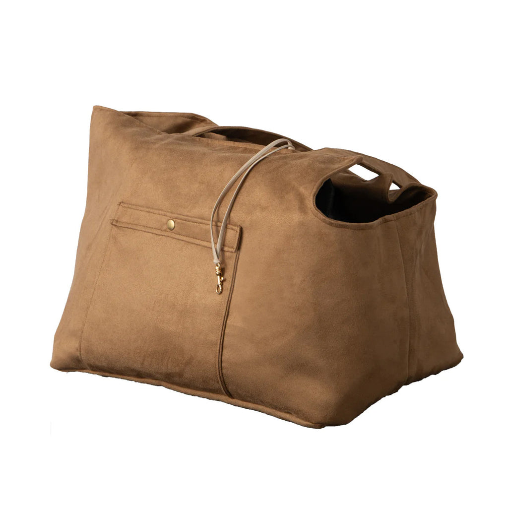 Soho Poms Caramel Suede Camden Bear Dog Carrier