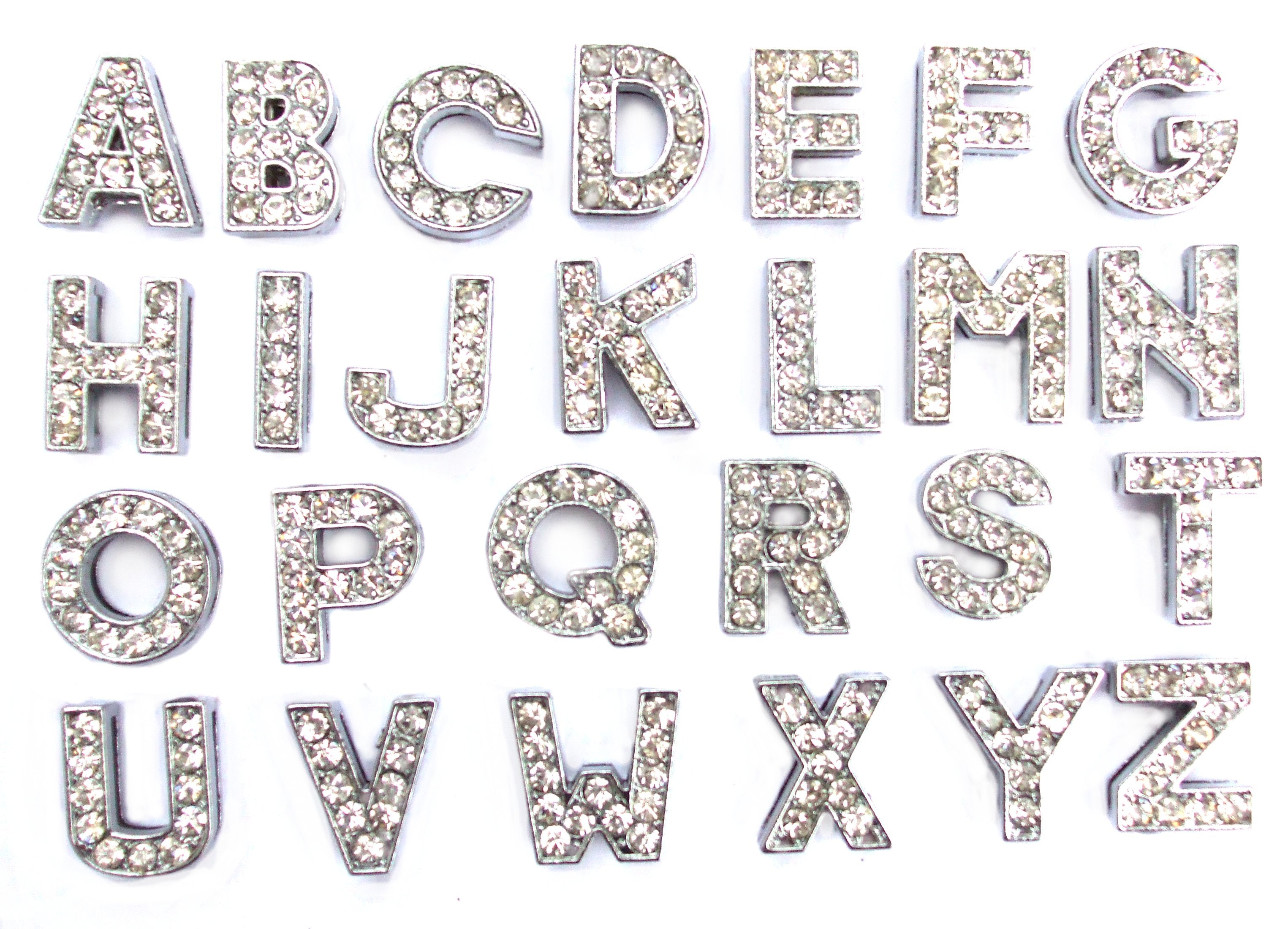 Crystal Slider Letters 10mm - Silver