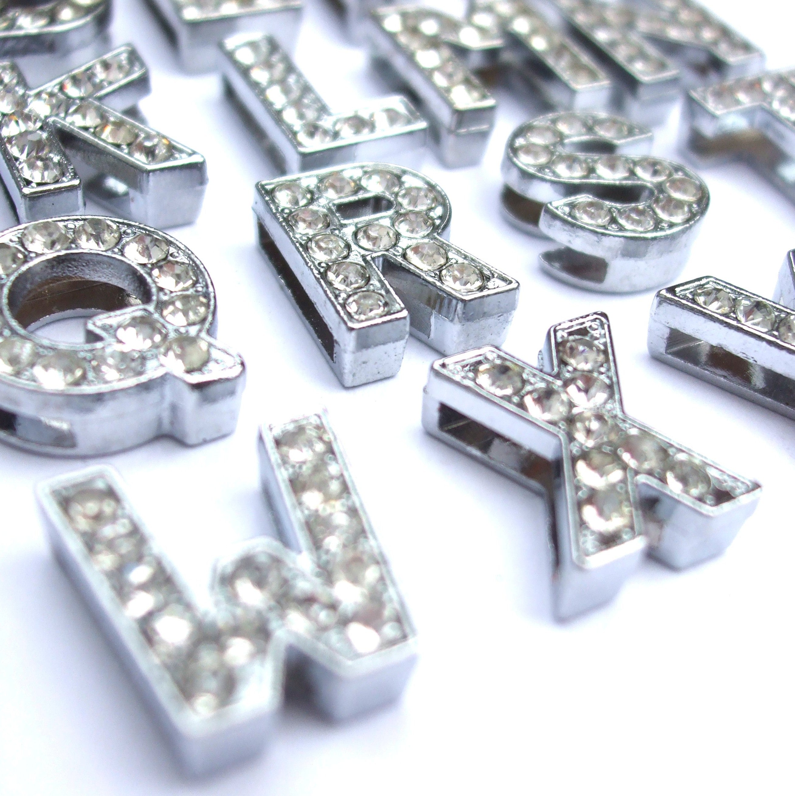 Crystal Slider Letters 10mm - Silver